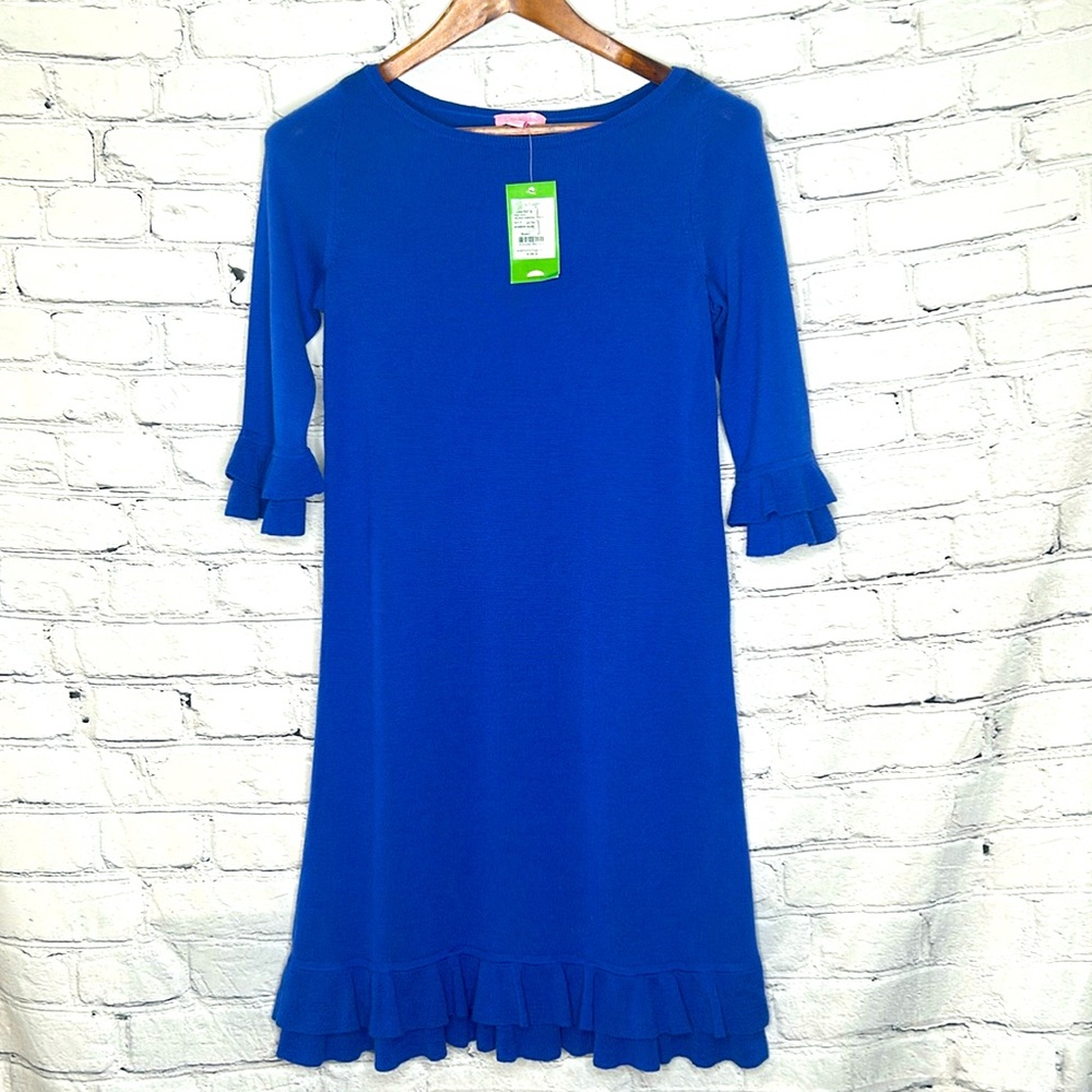 Lilly Pulitzer Bomber Blue Helena Sweater Dress Size Small Brand New W/Tags